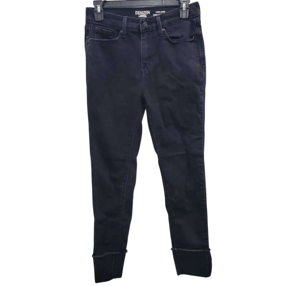 Denizen by Levi's High-Rise‎ Jegging Crop Women's Black Cuffed Hem Jeans 28